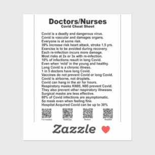 Dokter/verpleegkundige cheat sheet vinyl sticker