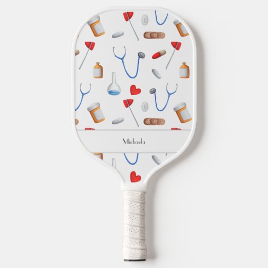 Dokter Verpleegkundige Medische Apparatuurpatroon Pickleball Paddle (Voorkant)