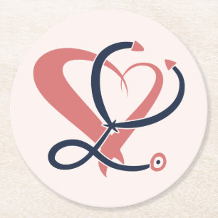 Dokter, verpleegkundige, paramedicus, spoedgeschen ronde kartonnen onderzetter