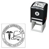 Dokter Verpleegster Caduceus Stethoscoop Naam Adre Zelfinktende Stempel (In situ)