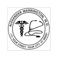 Dokter Verpleegster Caduceus Stethoscoop Naam Adre