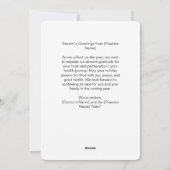 Dokterpraktijk Custom Logo Bericht Kerstmis Feestdagenkaart (Achterkant)