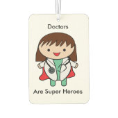 Dokters Vrouw Super Held Grappig Luchtverfrisser (Achterkant)