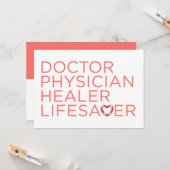 Doktersdag Arts Genezer Levensredder Kaart (Voorkant / Achterkant in situ)