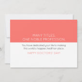 Doktersdag Arts Genezer Levensredder Kaart (Achterkant)