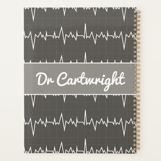 Doktersnaam aangepaste ECG ECG medisch hartgeschen Planner (Achterkant)