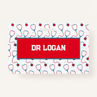 Doktersnaam aangepaste stethoscoop medisch cadeau badge