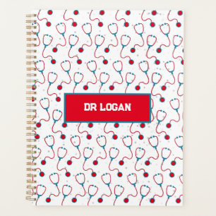 Doktersnaam aangepaste stethoscoop medisch cadeau planner