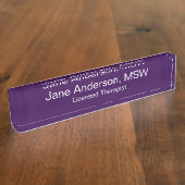 Doktersnaam Specialiteit Paarse Witte Medische Kan Naambordje (Zijkant)