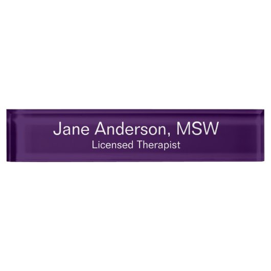 Doktersnaam Specialiteit Paarse Witte Medische Kan Naambordje (Voorkant)