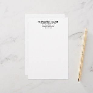 Dokterspraktijk Zwart en Wit Telefoon en Adres Briefpapier