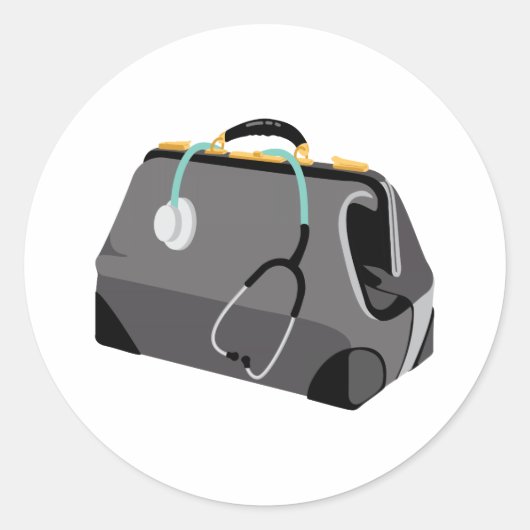 Dokterszak Ronde Sticker (Voorkant)