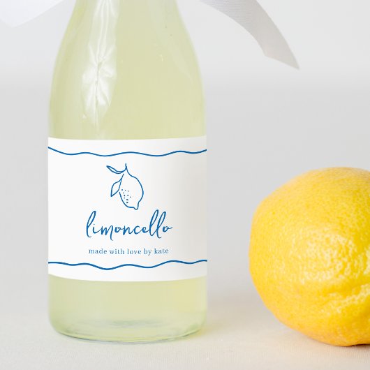 Dolce Vita Handgeschreven Limoncello Label Sparkling Wijnetiket