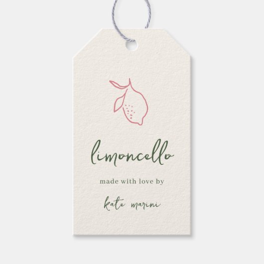Dolce Vita Handgeschreven Limoncello Labels Cadeaulabel (Voorkant)