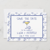 Dolce Vita Limoncello drink bruiloft Save the Date (Voorkant)