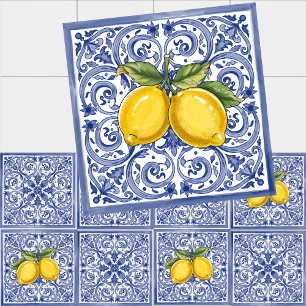 Dolce Vita Meditarrean Blauw & Citroenen Italiaans Tegeltje