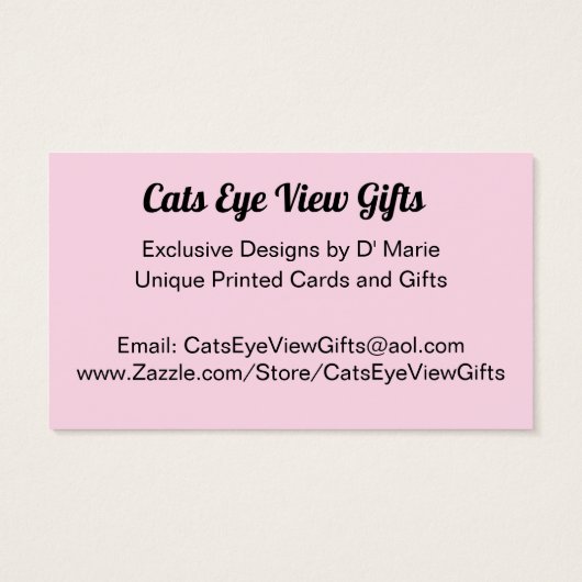 Dolce's Wagon - Carte de visite - Conception de ch (Dos)