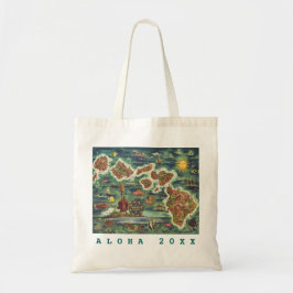 Dole Map of Hawaii 1950 Trip / Year Tote Bag