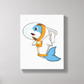 Dolfijn als astronaut met kostuum canvas afdruk (Voorkant)