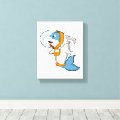 Dolfijn als astronaut met kostuum canvas afdruk (Insitu (Houten vloer))