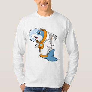 Dolfijn als astronaut met kostuum t-shirt