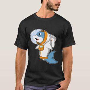 Dolfijn als astronaut met kostuum t-shirt