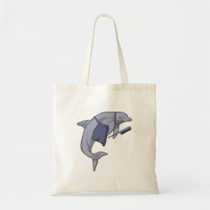 Dolfijn als hairdresser met Comb Tote Bag