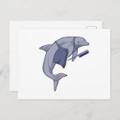 Dolfijn als kapper met kam briefkaart (Voorkant / Achterkant)