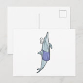 Dolfijn als kok met koksmuts briefkaart (Voorkant / Achterkant)