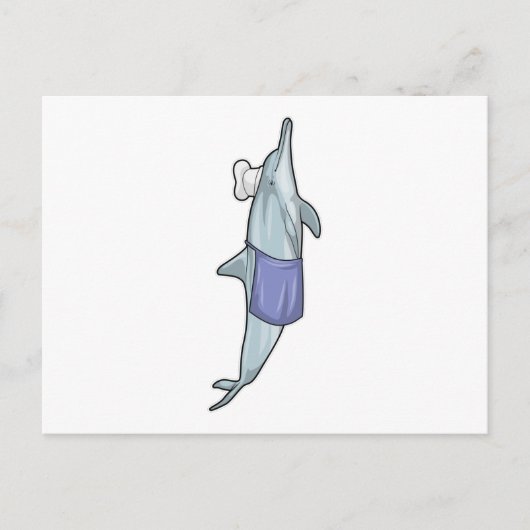 Dolfijn als kok met kookmuts briefkaart (Voorkant)