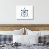 Dolfijn als Nerd met bril Canvas Afdruk (Insitu (Slaapkamer))