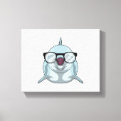 Dolfijn als Nerd met bril Canvas Afdruk (Voorkant)