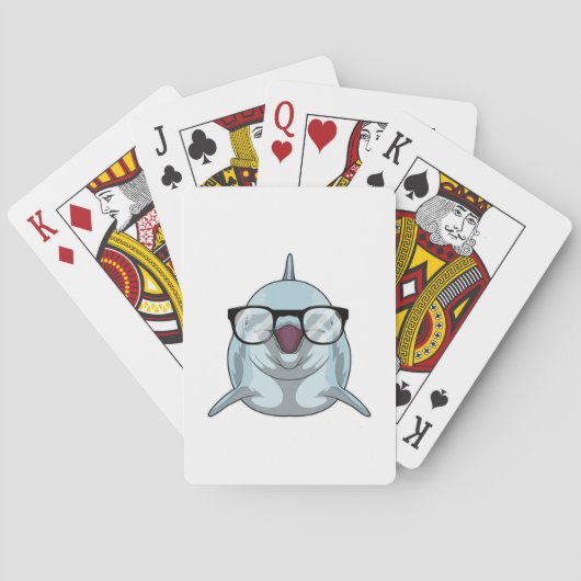 Dolfijn als Nerd met bril Pokerkaarten (Achterkant)