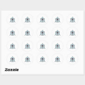 Dolfijn als Nerd met bril Ronde Sticker (Vel)