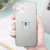 Dolfijn als Nerd met bril Sticker (Telefoon)