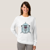 Dolfijn als Nerd met bril T-shirt (Voorkant volledig)