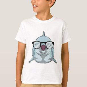 Dolfijn als Nerd met bril T-shirt