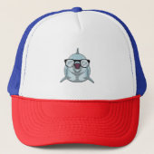 Dolfijn als Nerd met bril Trucker Pet (Voorkant)