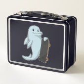 Dolfijn als Skater met skateboard (Achterkant)