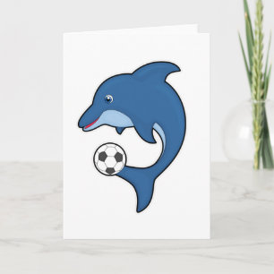 Dolfijn als voetballer met voetbal kaart
