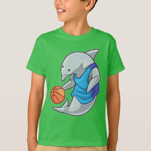 Dolfijn Basketballer Basketbal T-shirt (Voorkant)