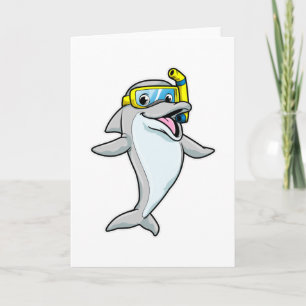 Dolfijn bij duiken met snorkel kaart