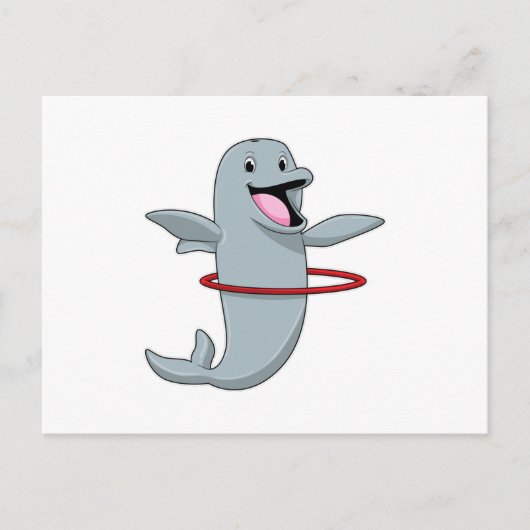 Dolfijn bij duurtraining met fitnessbanden.p briefkaart (Voorkant)