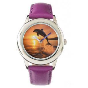 Dolfijn bij Golden Sunset Horloge