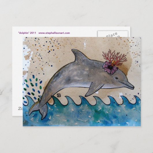 Dolfijn Briefkaart (Voorkant / Achterkant)
