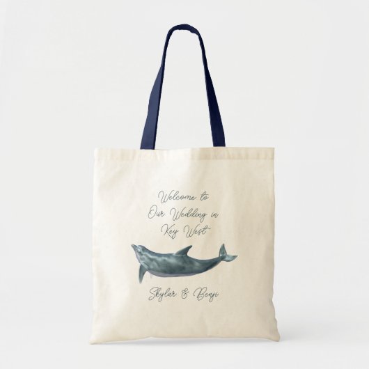 Dolfijn Bruiloft Welkomsttassen Tote Bag (Voorkant)