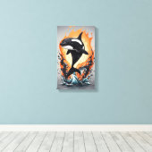 dolfijn canvas afdruk (Insitu (Houten vloer))