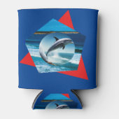 Dolfijn dansen op de golven, Koelbox Blikjeskoeler (Voorkant)