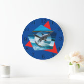 Dolfijn dansen op golven, wandklok grote klok (Huis)