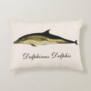 Dolfijn Delphinus Delphis, Vintage Mariene Dieren Accent Kussen